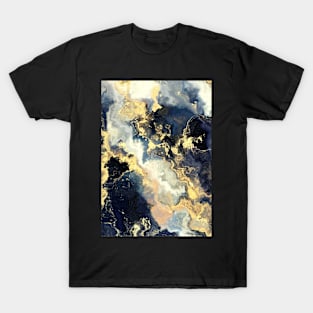 Black, Grey and Gold Marble Effect T-Shirt